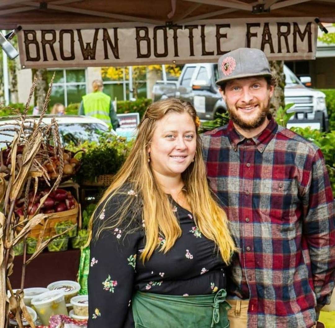 Anna and Ryan from Brown Bottle Farm, who are providing a mushroom addon for our CSA